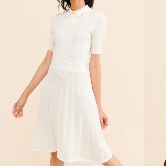 Gal Meets Glam Dresses & Skirts - Gal meets glam womens cream country club short sleeve midi dress M NWT